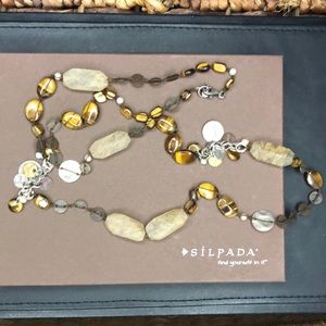Retired Silpada Silk/Copper/Tiger’s-eye Necklace